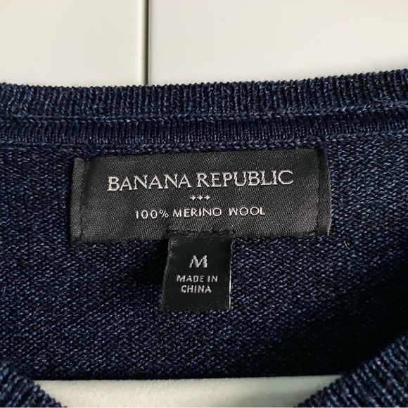 Banana Republic Men's Washable 100% Merino Wool Argyle V-Neck Sweater Size M EUC - Picture 12 of 12